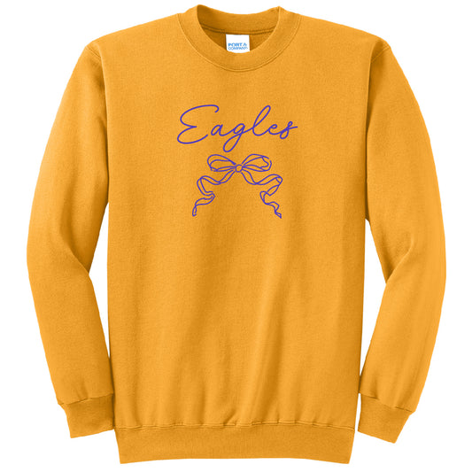 Eagles Bow Standard Gold Crewneck